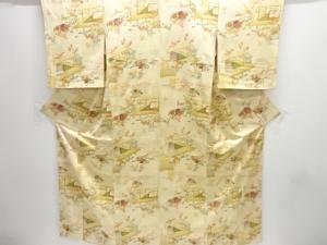 屋敷に草花模様付け下げ小紋着物